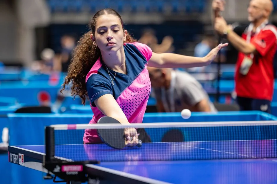 ping pong athlete closeup